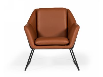 Jennifer - Industrial Brown Eco-Leather Accent Chair