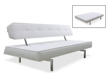 Divani Casa Coolidge Modern White Leatherette Sofa Bed