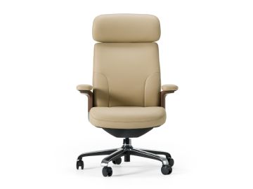 Johnson - Modern Beige Leather Executive Office Chair