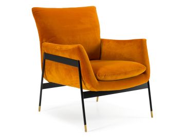 Joseph Modern Orange Fabric Accent Chair