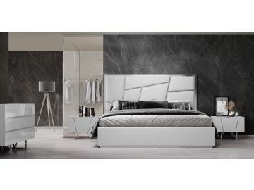 Chrysler Modern White Bonded Leather Bed
