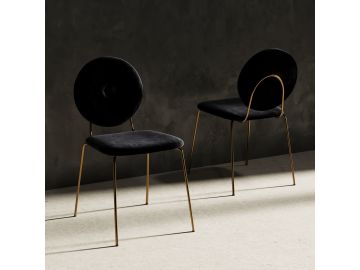 Justine Modern Black & Green Velvet Dining Chair