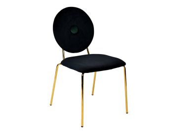Justine Modern Black & Green Velvet Dining Chair