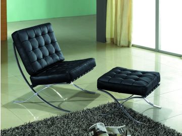 ET001 Modern Black Leather Sofa Set