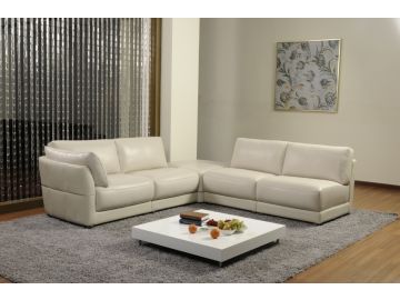 K8085 Modern White Leather Sectional Sofa