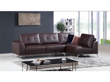 K8210 Modern Brown Leather Sectional Sofa