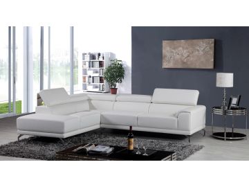 Divani Casa Wisteria Modern White Leather Sectional Sofa