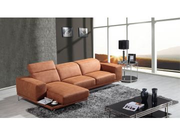 K8216 Modern Brown Eco-Leather Sectional Sofa