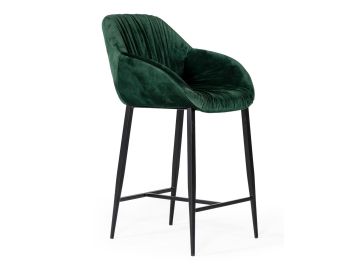 Katrina - Modern Green Fabric Bar Stool