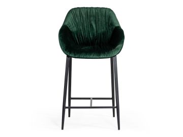 Katrina - Modern Green Fabric Bar Stool