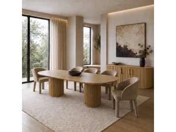 Kayce - Modern Natural Oak Oval Dining Table