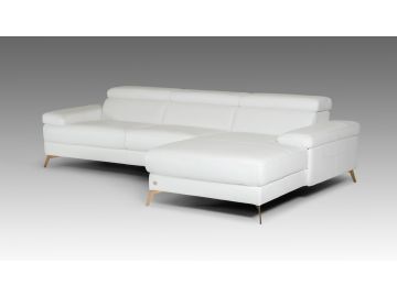 Kayla Modern White Italian Leather Sectional Sofa