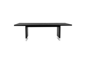 Kenda - Modern Black Ash + Stainless Steel Dining Table