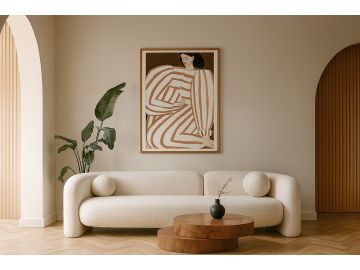 Khan Modern 4-Seater Off White Fabric Sofa