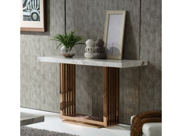 Kingsley Modern Marble & Rosegold Console Table