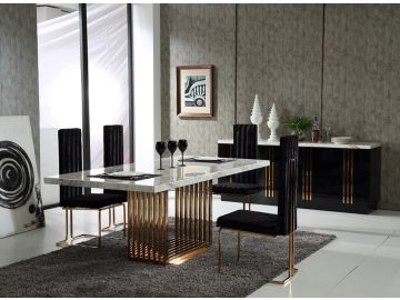 Kingsley Modern Marble & Rosegold Buffet
