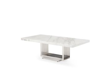 Kingsley Modern Marble & Stainless Steel Coffee Table