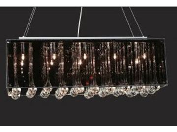 KR211 Modern Black and Crystal Ceiling Light