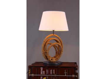 Bourke Modern Rope & Marble Table Lamp