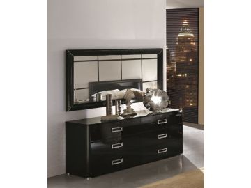 LA STAR Modern Black Double Dresser