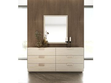 Lago - Modern Faux Travertine Mirror