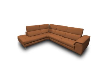 Lamod Italia Viola - Italian Contemporary Cognac Leather Left Facing Sectional Sofa