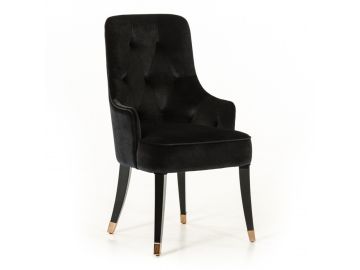 Larissa Modern Black Fabric Dining Chair