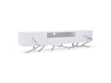 Legend - 87"-Wide Modern White TV Stand