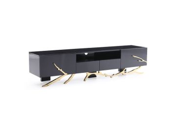 Legend Modern Black & Champagne Gold 87" TV Stand