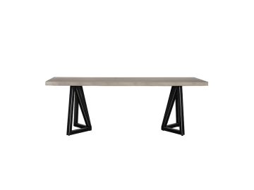 Richmond Modern Concrete & Black Metal Dining Table