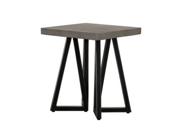 Richmond Modern Concrete & Black Metal End Table