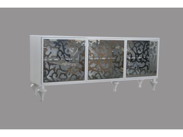 Ambra Modern White 3 Cabinet Buffet
