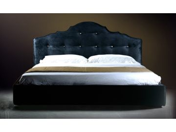 407A Modern Black Fabric Platform Bed