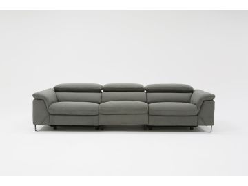 Maine Modern Grey Velvet Sofa w/ Electric Recliners