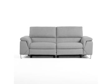 Maine - Modern Light Grey Fabric Sofa with 2 Electric Recliners