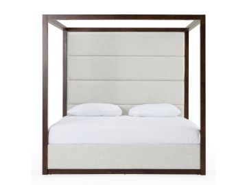 Manhattan - Contemporary Canopy Brown Oak Bed