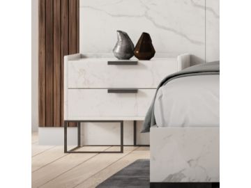 Marbella - Italian Modern White Marble Nightstand