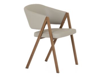 Marcus - Modern Light Grey Vegan Leather Dining Chair (Set of 2)