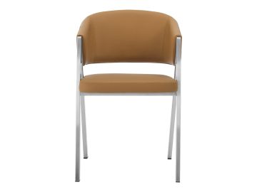 Marcus - Modern Camel Vegan Leather Dining Chair (Set of 2)
