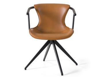 Maureen - Modern Camel & Black Dining Chair