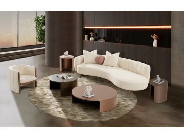 Maverick Modern Cream Fabric Chaise