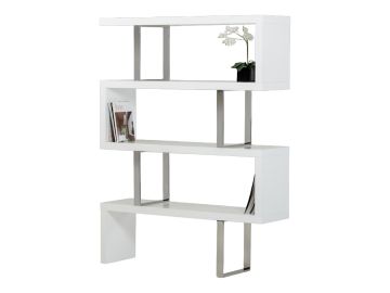 Maze Modern White High Gloss Bookcase