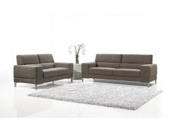 Brown Fabric Modern Sofa Set 