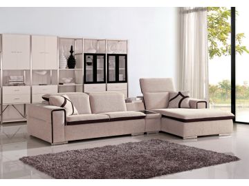 Harding Modern Beige Fabric Sectional Sofa