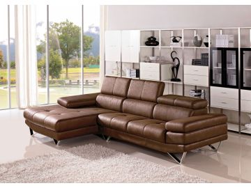 1218 Modern Brown Fabric Sectional Sofa