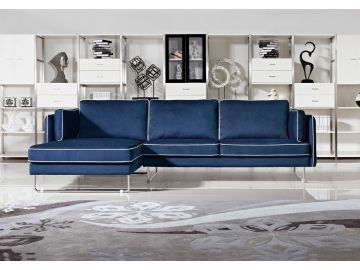 Anchusa Modern Blue Fabric Sectional Sofa
