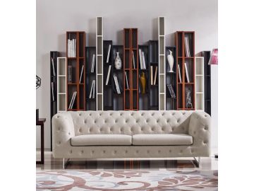 Caswell Modern Beige Fabric Loveseat