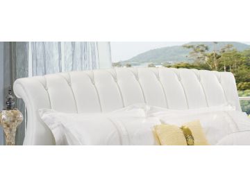 Metta Modern White Leather Eastern King Bed