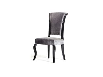 Versus Mia Modern Grey Fabric w/ Black Frame Dining Chair