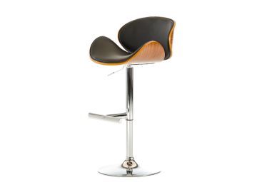 Miller Mid-Century Black & Walnut Bar Stool